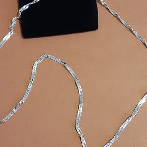 UltraFine 950 Silver 24" Singapore Necklace, 7.6g